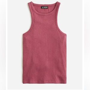 J. Crew New favorite tank top in vintage rib, L, Faded Blackberry color, NEW.